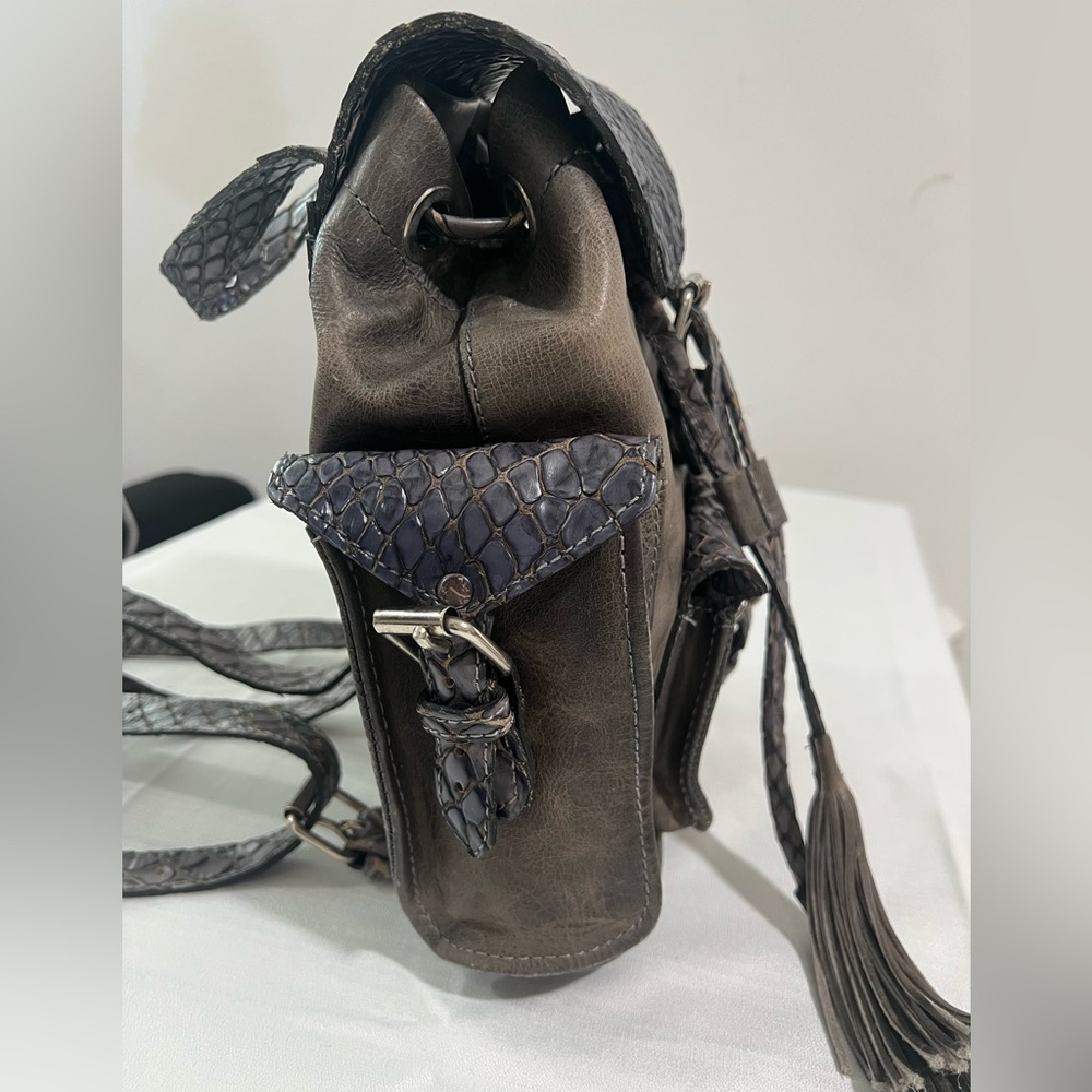 Freebird By Steven Brett Stone Snake Leather Backpack - Picture 6 of 11